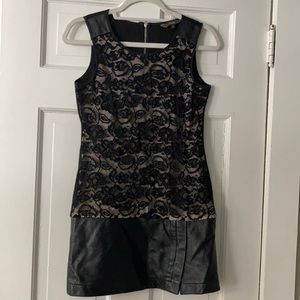 Black Leather & Lace Dress